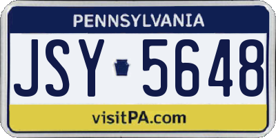 PA license plate JSY5648