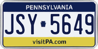 PA license plate JSY5649