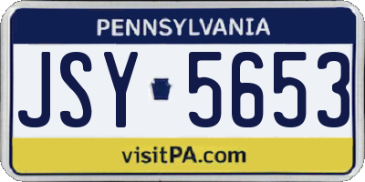 PA license plate JSY5653
