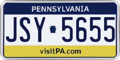 PA license plate JSY5655