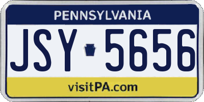 PA license plate JSY5656