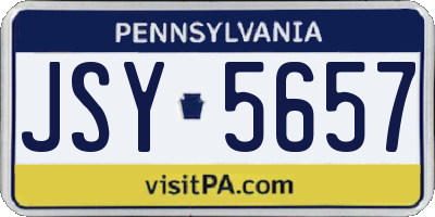 PA license plate JSY5657