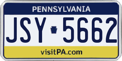 PA license plate JSY5662