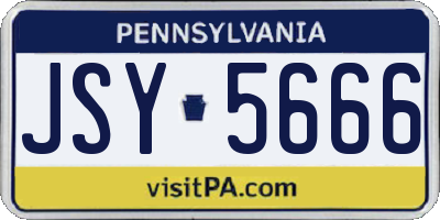 PA license plate JSY5666