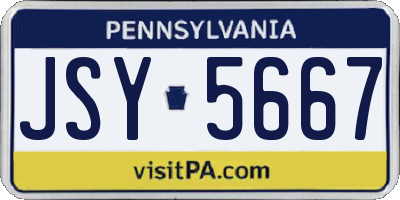 PA license plate JSY5667