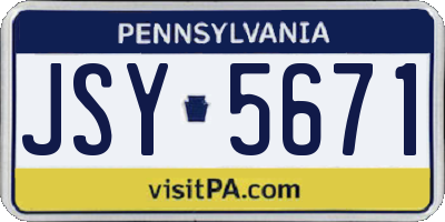 PA license plate JSY5671