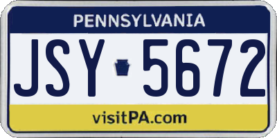 PA license plate JSY5672