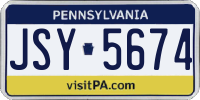 PA license plate JSY5674