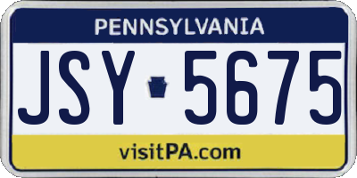 PA license plate JSY5675