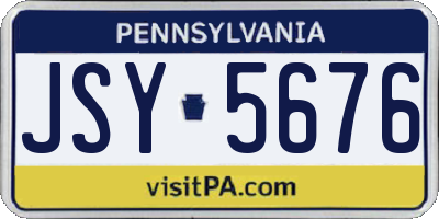 PA license plate JSY5676