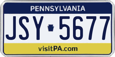 PA license plate JSY5677