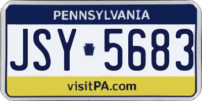 PA license plate JSY5683