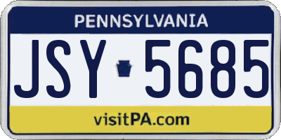 PA license plate JSY5685