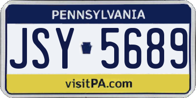 PA license plate JSY5689