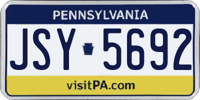 PA license plate JSY5692