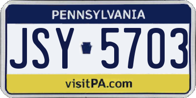 PA license plate JSY5703
