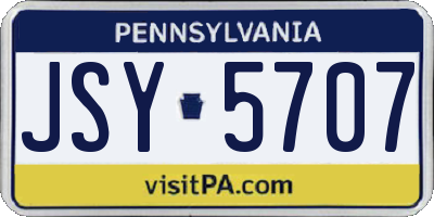 PA license plate JSY5707