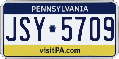 PA license plate JSY5709