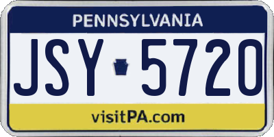 PA license plate JSY5720