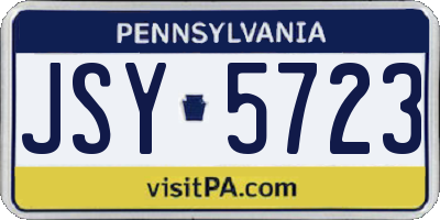 PA license plate JSY5723