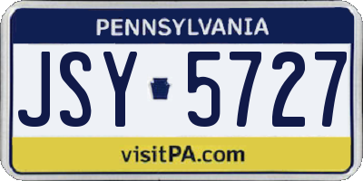 PA license plate JSY5727