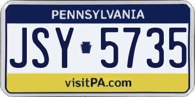 PA license plate JSY5735