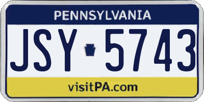 PA license plate JSY5743