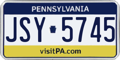 PA license plate JSY5745
