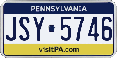 PA license plate JSY5746