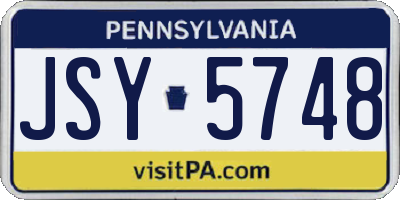 PA license plate JSY5748