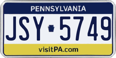 PA license plate JSY5749