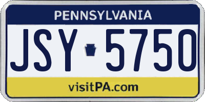 PA license plate JSY5750