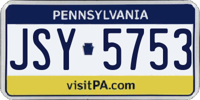 PA license plate JSY5753