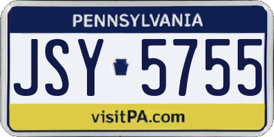 PA license plate JSY5755
