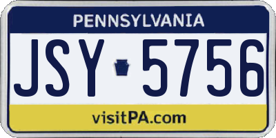 PA license plate JSY5756