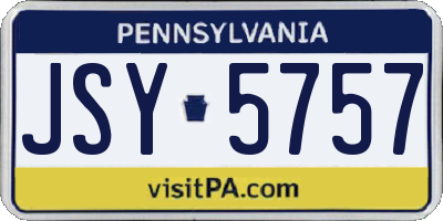PA license plate JSY5757