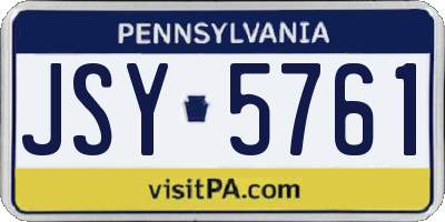 PA license plate JSY5761
