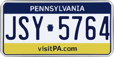 PA license plate JSY5764