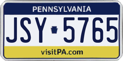 PA license plate JSY5765