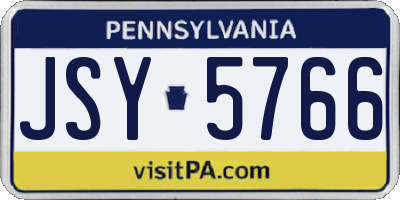 PA license plate JSY5766