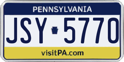PA license plate JSY5770