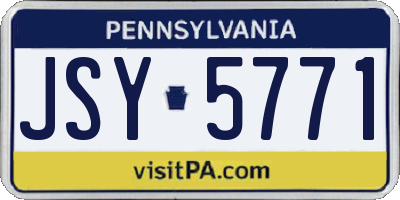 PA license plate JSY5771