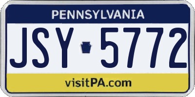PA license plate JSY5772
