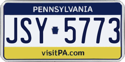 PA license plate JSY5773
