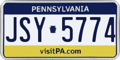 PA license plate JSY5774