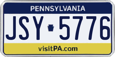 PA license plate JSY5776