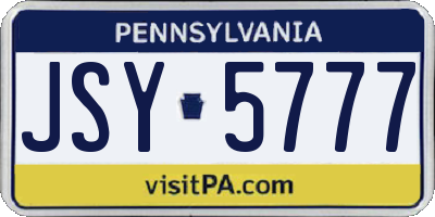 PA license plate JSY5777