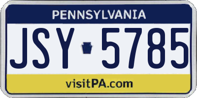 PA license plate JSY5785