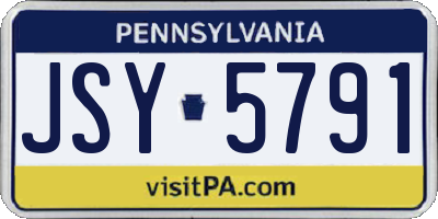 PA license plate JSY5791