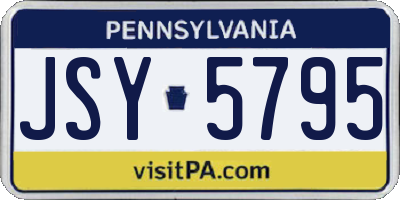 PA license plate JSY5795